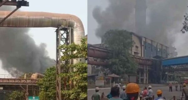 भिलाई स्टील प्लांट में फिर बड़ा हादसा : PBS-2 यूनिट में ब्लास्ट के बाद भीषण आग, 5 मजदूर घायल