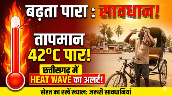 बढ़ता पारा : तापमान 42°C में पहुंचा, छत्तीसगढ़ में हीट वेव की आशंका, सेहत को लेकर अलर्ट रहने के आवश्यकता