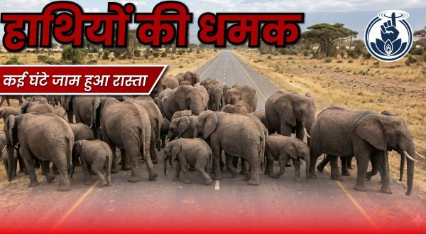 विभाग का अलर्ट : धरमजयगढ़ में 50 हाथियों की सड़क पर धमक, कई मार्ग घंटों जाम