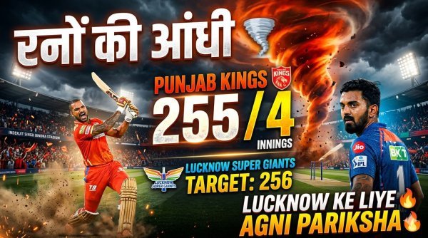 IPL 2026: छक्कों-चौकों की बारिश: Punjab Kings का बड़ा स्कोर, अब लखनऊ की बारी