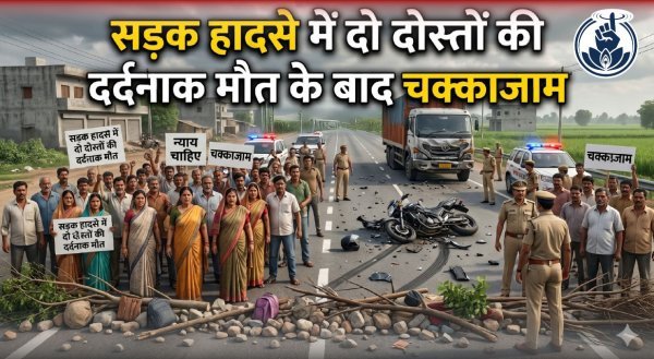 चक्काजाम : सेरीखेड़ी में तेज रफ्तार ट्रक ने ली दो युवकों की जान, ग्रामीणों में आक्रोश, आरोपी चालक फरार