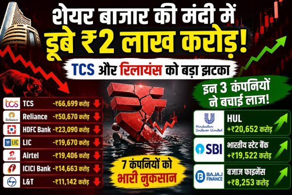 मंदी का झटका : दो लाख करोड़ डूबे, TCS व रिलायंस सबसे ज्यादा प्रभावित, 3 कंपनियों ने दिखाई मजबूती