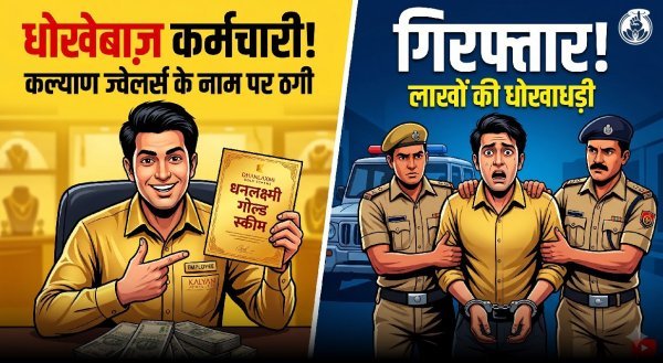 लाखों की चपत : कल्याण ज्वेलर्स में धनलक्ष्मी गोल्ड स्कीम, शोरूम कर्मचारी रायपुर से गिरफ्तार