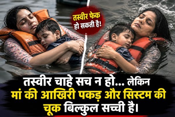 आखिरी सांस तक साथ : बरगी की लहरों में डूबी मां और मासूम की तस्वीर भले फेक हो, लेकिन व्यवस्था की खामोशी है बेहद असली