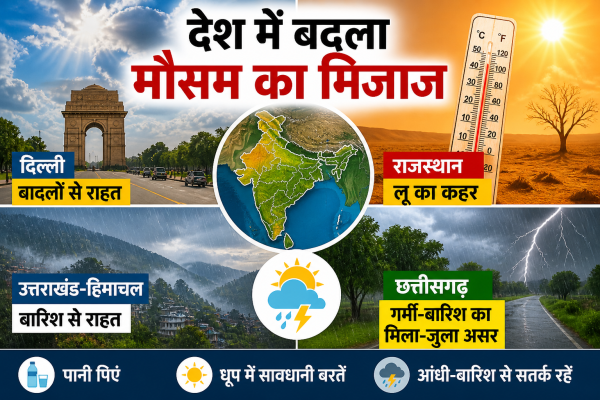 मिक्स्ड मोड में मौसम : कहीं गर्मी, कहीं बादल और कहीं तेज हवाओं के साथ बारिश का अलर्ट