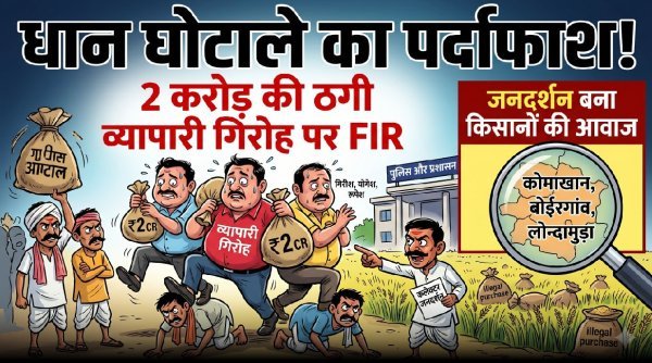 धान घोटाले का पर्दाफाश : 2 करोड़ की ठगी में व्यापारी गिरोह पर केस, जनदर्शन बना किसानों की आवाज