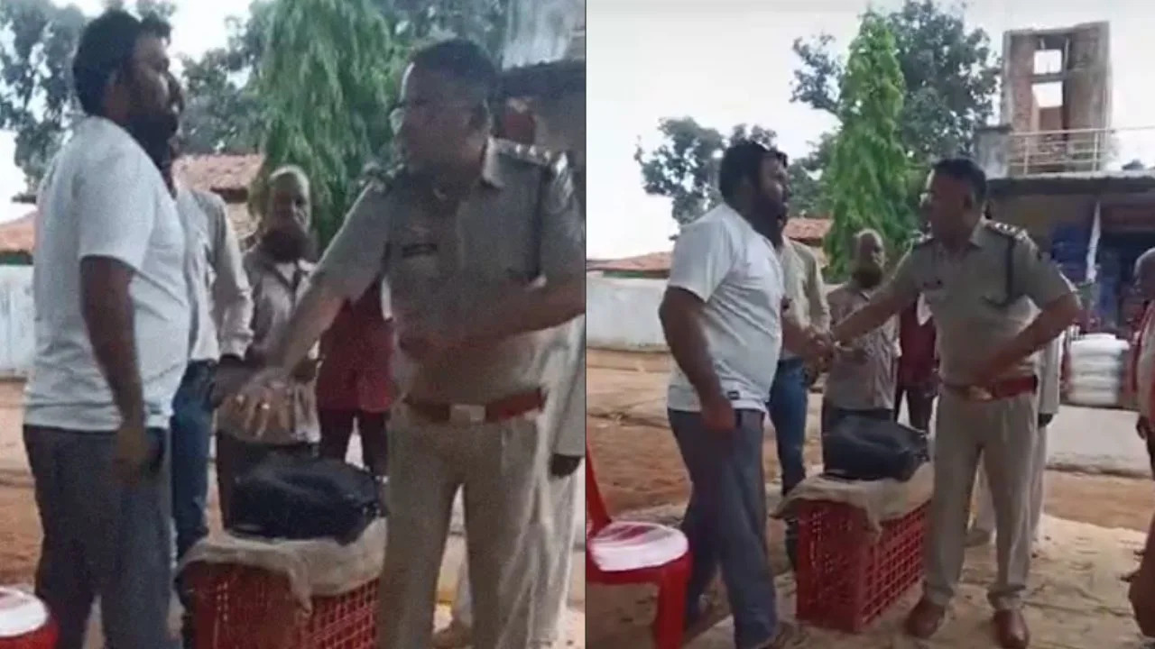 पुलिस ने व्यपारी को मारा थप्पड़
