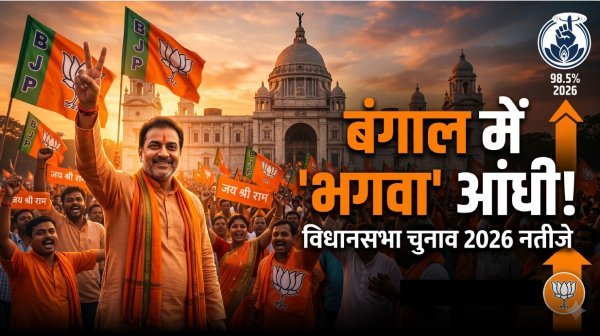 परिवर्तन की आहट : बंगाल चुनाव 2026 के नतीजों में भाजपा को प्रचंड बहुमत, टीएमसी पिछड़ी