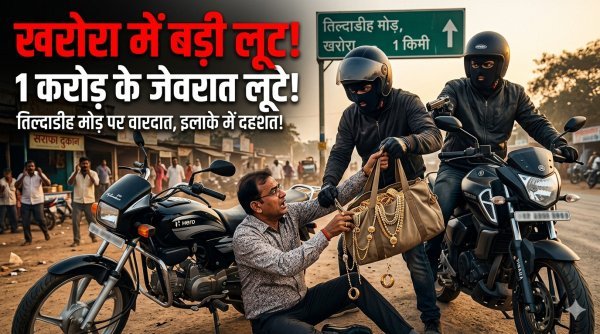 दिनदहाड़े वारदात : खरोरा में सराफा कर्मचारी पर तलवार से हमला, 1 करोड़ के जेवरात की लूट