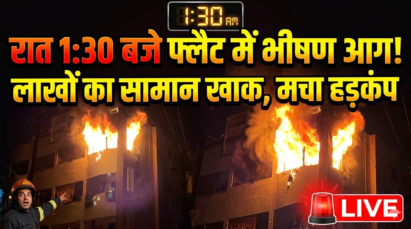 फ्लैट में लगी भीषण आग