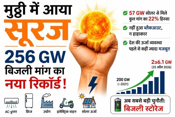 मुट्ठी में आया सूरज : 256 GW बिजली मांग के बावजूद नहीं हुआ ब्लैकआउट, लेकिन भारत के सामने अब खड़ी है नई ऊर्जा चुनौती