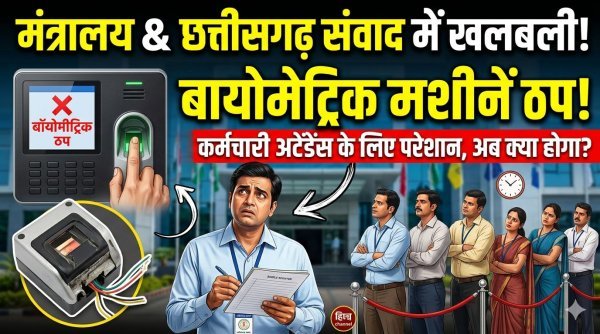 मंत्रालय एवं छत्तीसगढ़ संवाद सहित कई कार्यालयों में बायोमेट्रिक सिस्टम ठप, 900 अधिकारी-कर्मचारियों की अटेंडेंस अटकी