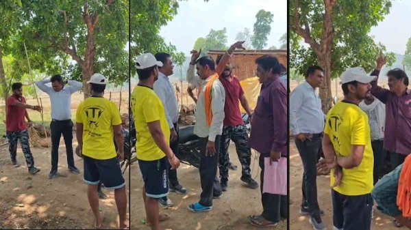 सीमांकन के दौरान बवाल : खुदकुशी की धमकी से बढ़ा हंगामा, नोनबिर्रा में जमीन विवाद ने लिया गंभीर रूप