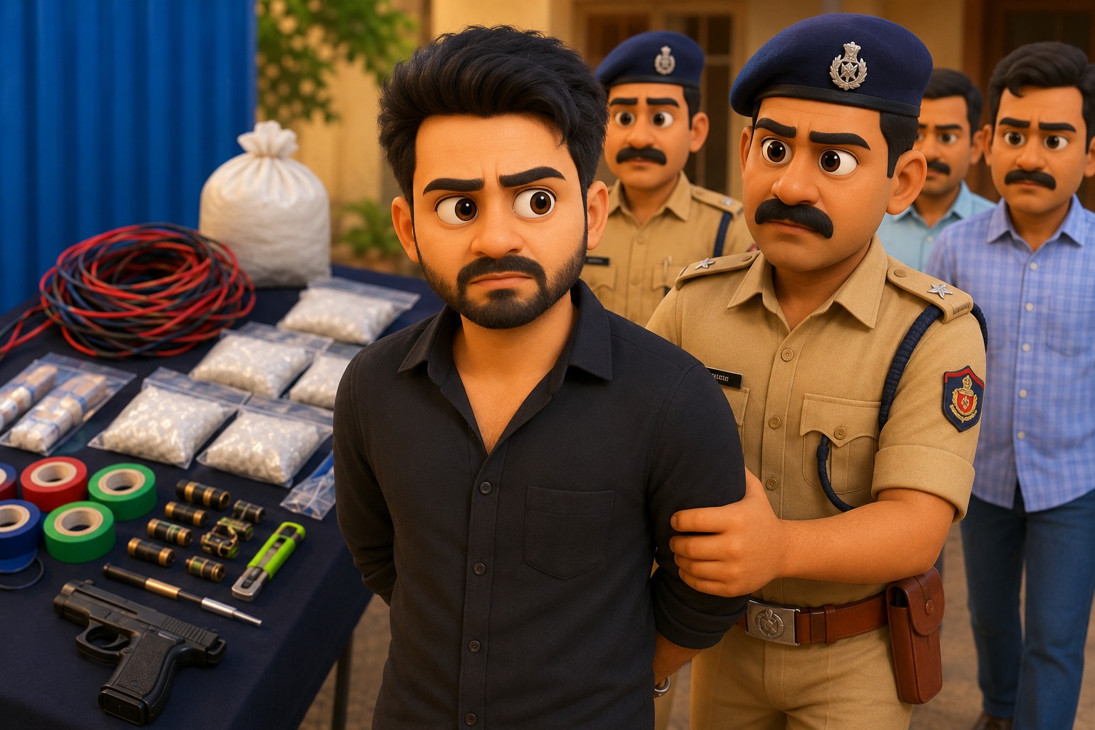 बम बनाने के आरोप में गिरफ्तार