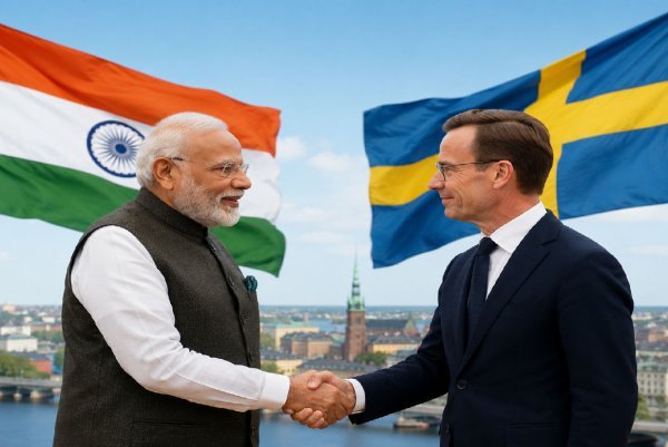 भारत-स्वीडन : संबंधों को नई उड़ान,रक्षा-तकनीक और हरित ऊर्जा पर होगी चर्चा