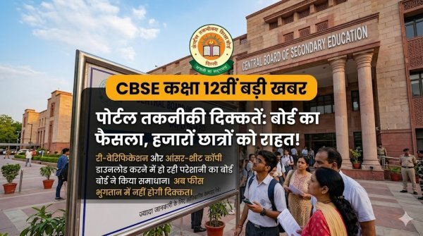 CBSE : री-चेकिंग फीस में गड़बड़ी पर बोर्ड का बड़ा फैसला, एक्स्ट्रा पैसे होंगे रिफंड, आवेदन की डेट भी बढ़ी