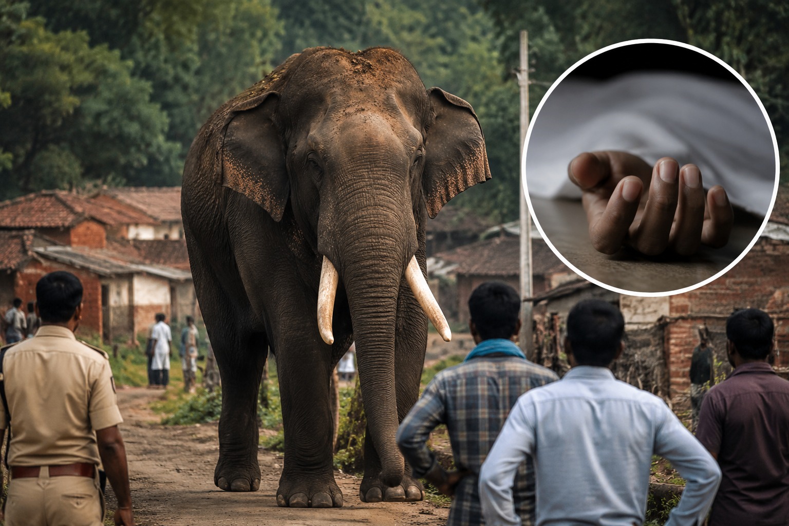 हाथी के हमले से एक ग्रामीण की मौत