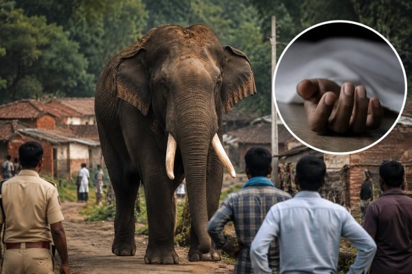 हाथी का हमला : गांव में घुसा दंतैल हाथी, हमले में 55 वर्षीय ग्रामीण की मौत