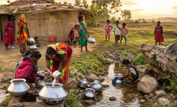 संघर्ष : मैनपाट में आदिवासी परिवार दूषित जल पीने को मजबूर, बीमारियों का खतरा बढ़ा