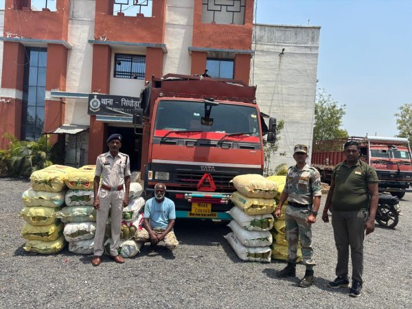 बड़ी कार्रवाई : कंपनी के सामान की आड़ में ले जाया जा रहा 3.12 करोड़ का गांजा जब्त