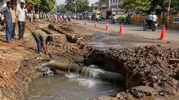 मुसीबत : गौरव पथ प्रोजेक्ट से बढ़ी परेशानी, छह वार्डों में जलापूर्ति पूरी तरह बाधित