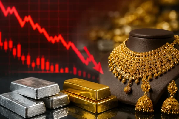 Price Crash : सोने-चांदी की कीमतों में भारी गिरावट, MCX पर चांदी ₹5,600 और सोना ₹1,300 से ज्यादा टूटा