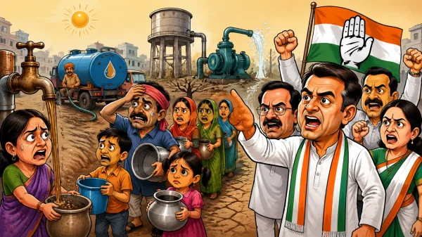 जल संकट : पंप खराब, टैंकर गायब पानी की समस्या पर कांग्रेस का मोर्चा