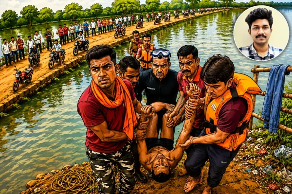 हादसा : शिवनाथ नदी में समा गई युवा जिंदगी, दोस्तों के सामने डूबा 24 वर्षीय आशिन