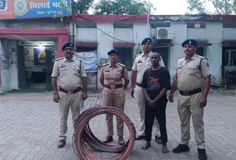 बीएसपी कॉपर तार चोरी मामले में गिरफ्तार आरोपी