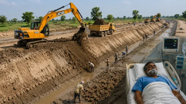 विवाद :  नहर निर्माण के विरोध में किसान ने जहर खाया, इलाके में तनाव फैल गया