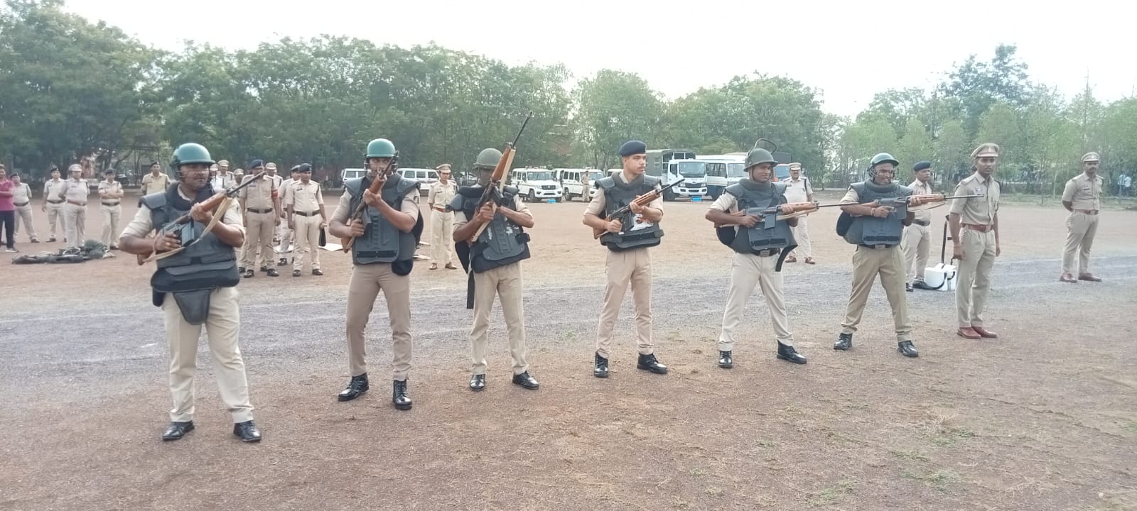 जांजगीर पुलिस बलवा ड्रिल अभ्यास