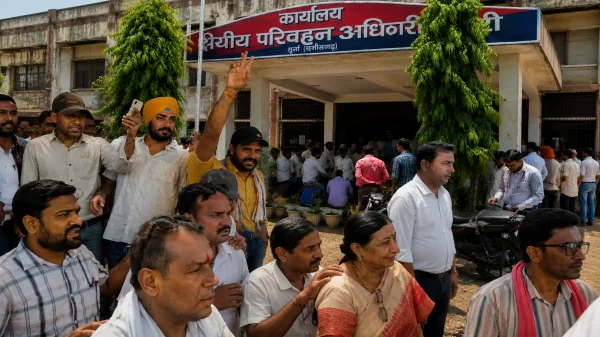 प्रदर्शन : परिवहन विभाग की व्यवस्था पर कांग्रेस का प्रहार, RTO अधिकारी को सौंपा ज्ञापन