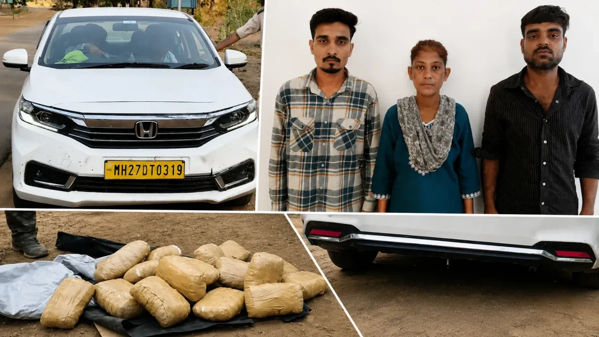 गांजा तस्करी  भंडाफोड़ तीन आरोपी गिरफ्तार