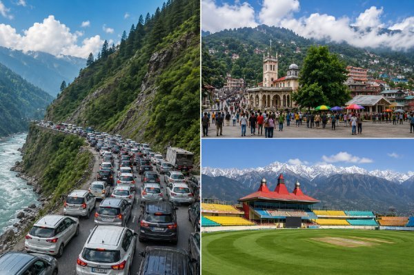हिमाचल : सैलानियों का सैलाब, मनाली हाईवे पर कई किलोमीटर लंबा जाम