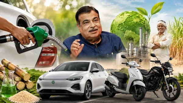 ग्रीन मोबिलिटी क्रांति : देश में अब 100% इथेनॉल (E100) से दौड़ेंगे वाहन, गडकरी ने दी कानूनी मंजूरी
