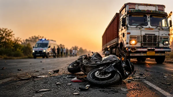 दर्दनाक हादसा : ओवरटेक की जल्दबाजी ने ली युवक की जान, ट्रक की टक्कर से मौके पर मौत