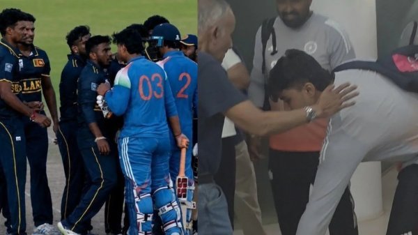मैदान पर भिड़े : पूर्व श्रीलंकाई कप्तान के छुए पैर! जानें विवाद और सम्मान के बीच फंसे वैभव सूर्यवंशी की पूरी कहानी