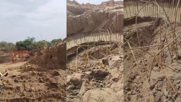 घटिया सामग्री और अवैध उत्खनन के आरोप, ग्रामीणों में आक्रोश