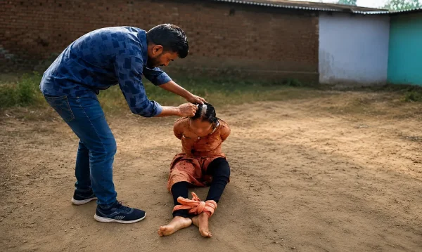 हैवानियत : चरित्र शंका में पति बना कसाई, पत्नी का सिर मुंडवाया, बच्चों से पिलवाई पेशाब