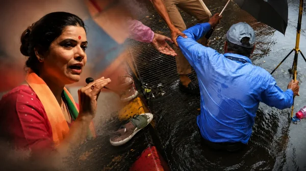 सब कंट्रोल में है... मेयर साहिबा का दावा अभी पूरा भी नहीं हुआ था कि गड्ढे में जा गिरा शख्स