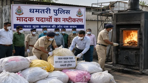 धमतरी पुलिस की कार्रवाई, 388 किलो से अधिक ड्रग्स का किया गया नष्टीकरण