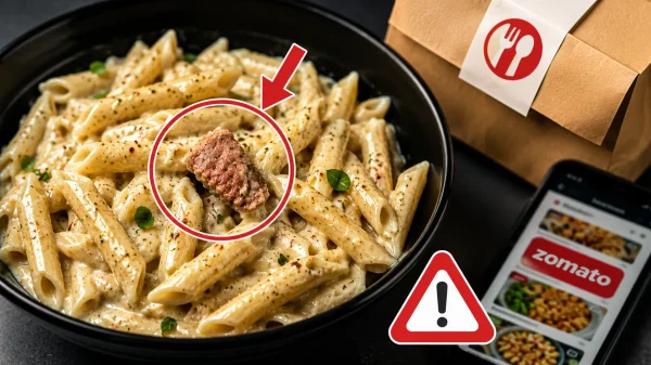 लापरवाही : Zomato से मंगाए वेज पास्ता, नॉनवेज मिलने पर ग्राहक ने दर्ज कराई शिकायत