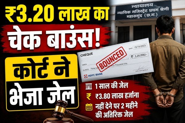 भरोसे की कीमत पड़ी भारी : ₹3.20 लाख लेकर दिया बाउंस चेक, कोर्ट ने सुनाई 1 साल की जेल