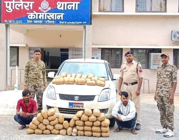 गांजा जब्त : कोमाखान पुलिस की घेराबंदी में दबोचे गए अंतरराज्यीय तस्कर