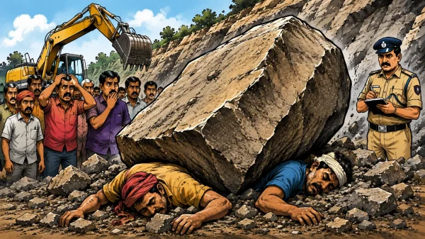 हादसा : बोल्डर की चपेट में आने से 2 मजदूरों की मौत