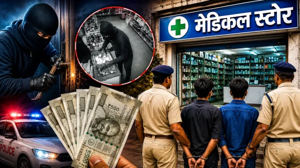 खुलासा : चोरी के बाद घूमने निकले आरोपी, सड़क हादसे ने पहुंचाया पुलिस तक