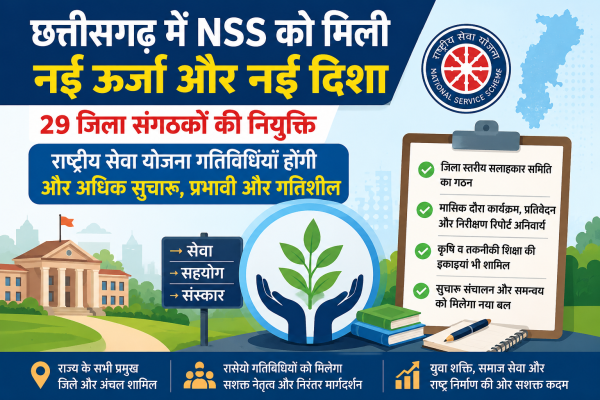 सलाहकार समिति : उच्च शिक्षा विभाग का आदेश, जिला स्तर पर NSS गतिविधियों को मिलेगी नई रफ्तार