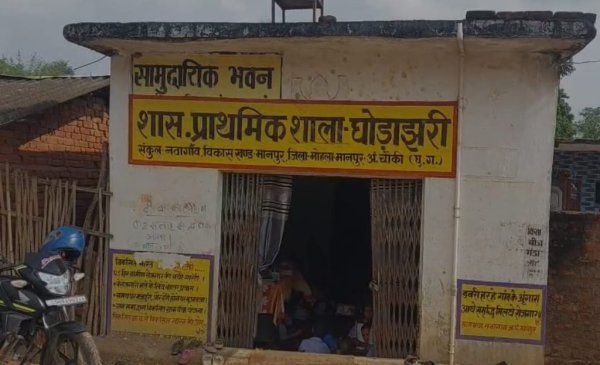 शिक्षा व्यवस्था पर सवाल : स्वीकृति के बाद भी अधूरे भवन, 5 साल से खुले मंच में पढ़ाई