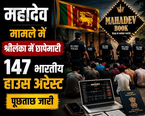 महादेव एप नेटवर्क पर छापा : 45 हजार वेतन का झांसा और सट्टा एप का काम, श्रीलंका में 147 भारतीयों पर कार्रवाई