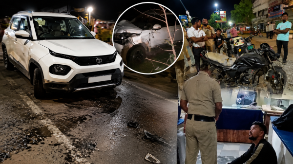रफ्तार का कहर : नशे में कार चालक ने कई वाहनों को मारी टक्कर, 4-5 लोग घायल